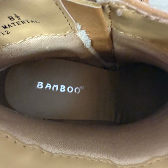 Bamboo Womens Tan Studded Stacked Heel Rigid Boots Size 8.5 New Without Box - Picture 7 of 8